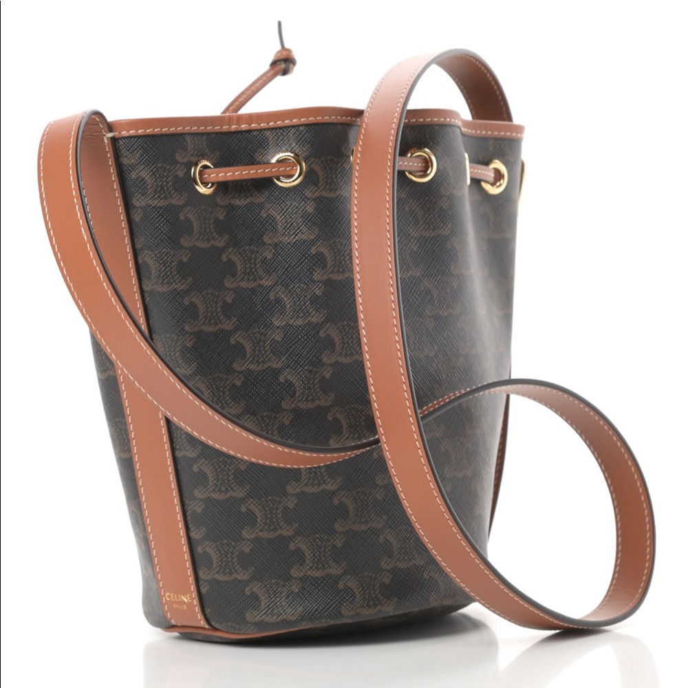 Celine Triomphe Canvas Small Bucket Bag 2019